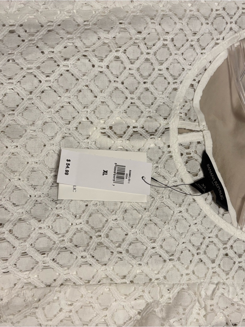 Banana Republic White Lace Ruffle Shell - Picture 3 of 4